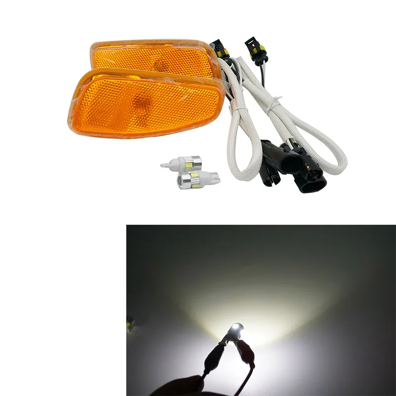 Orange with White 2 шт.,, подходит для JEEP RENEGADE, поворотник, головной светильник, боковая лампа, белый/оранжевый/дымчатый - Испускаемый цвет: Orange with White