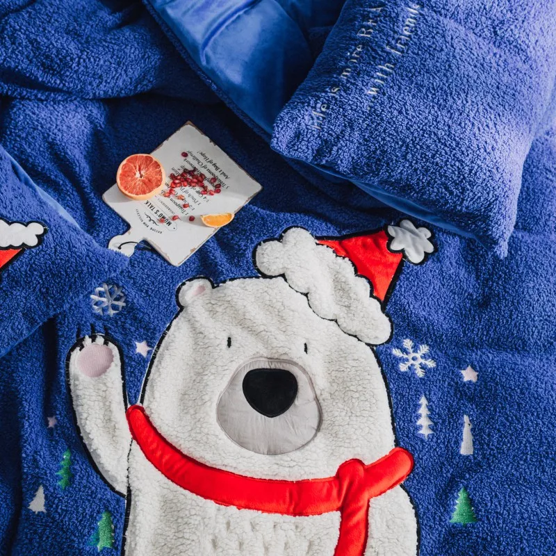 Роскошный милый Рождественский Комплект постельного белья для близнецов и