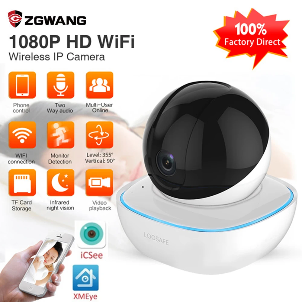 ZGWANG 1080P умная детская камера наблюдения Wifi ночное видение домашний монитор