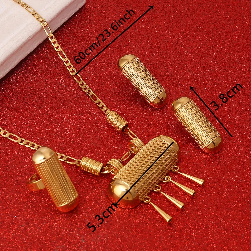 Новые свадебные комплекты ювелирных изделий из Эфиопии кулон ожерелье серьги