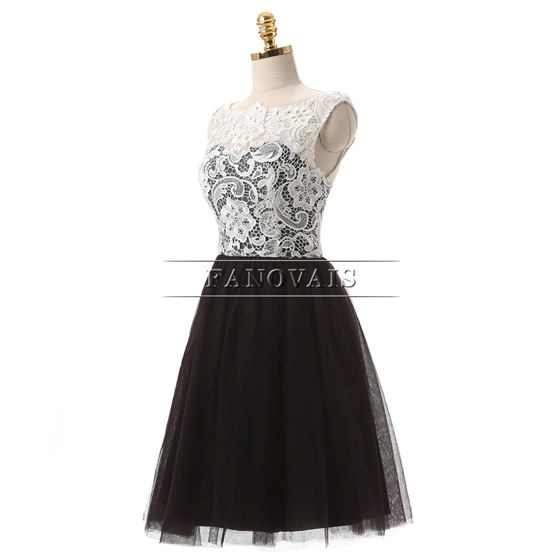 Реальное изображение доступный кружевной топ А-силуэта короткое вечернее платье