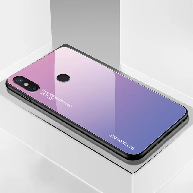 Градиент закаленное Стекло чехол для телефона для Samsung Galaxy A7 A750 J4 J6 A6 A8 плюс J8 A9 A5 A8S A9 Pro звезда принтами - Цвет: 2