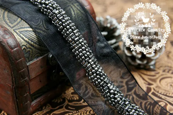 2 ярдов/партия Топ Класс бандажный пояс сделанный вручную бисер кружевной