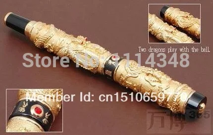 Jinhao Китайский дракон роскошная шариковая ручка Loong золотая Basso-relievo средний