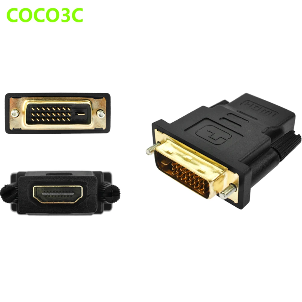 Кабель-адаптер DVI 24 + 1 Pin штекер-HDMI позолоченный женский порт AV монитор 10 2 Гбит/с |