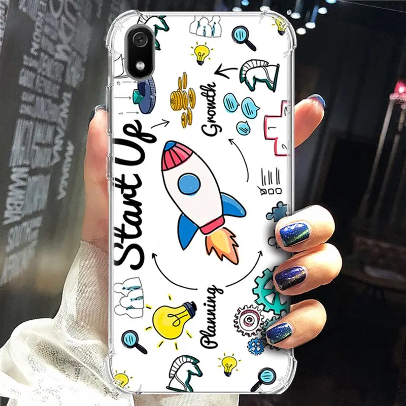 Phone case For Xiaomi Redmi 7A 5.45-inch Redmi7A Cute Cartoon Unicorn Marble High Quality Painted TPU Silicone Cove |
