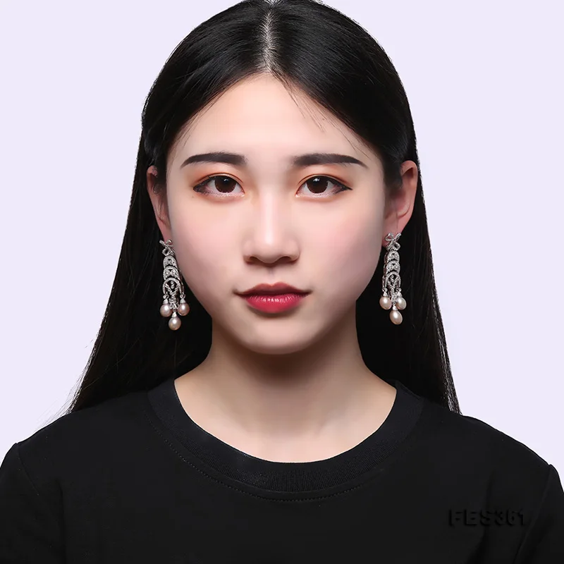 Серьги-гвоздики женские из серебра 925 пробы с натуральным жемчугом 8 5-9 мм |