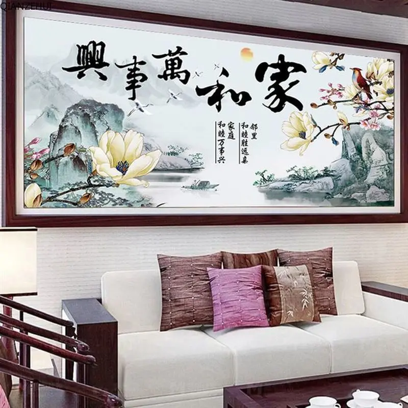 QIANZEHUI алмазная вышивка круглый бриллиант для дома и всего остального стразы 5D