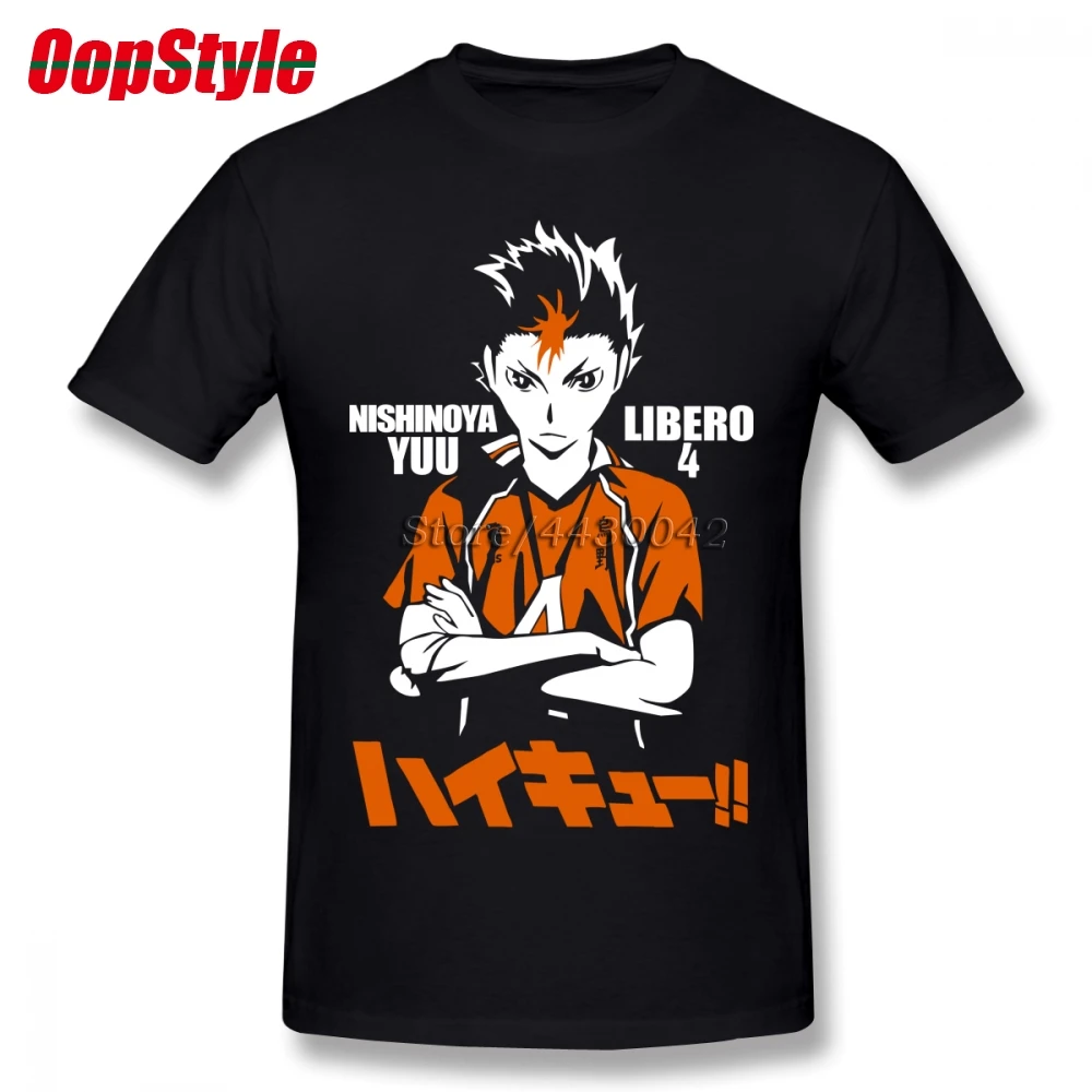 Мужская футболка с коротким рукавом Nishinoya Yuu Haikyuu хлопковая Футболка большого