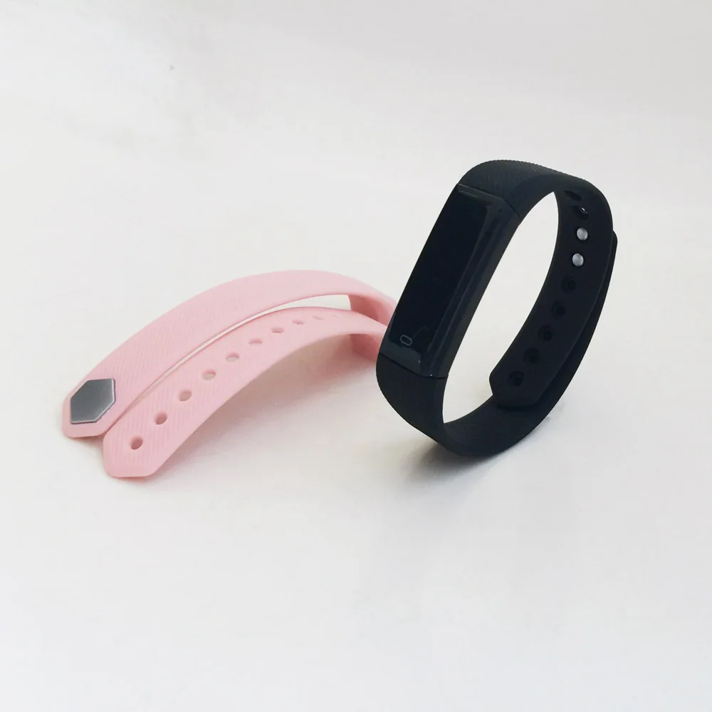 BK and PK Strap ID115 смарт-браслеты фитнес-трекер умный Браслет Шагомер Bluetooth Smartband водонепроницаемый монитор сна наручные часы - Цвет: BK and PK Strap