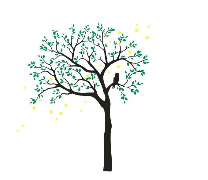 

Owl Hoot Star Tree Wall Stickers Vinyl Decal Kids Nursery Baby Room Decor Art Huge Tree Made In China Wall Sticker Home Decor