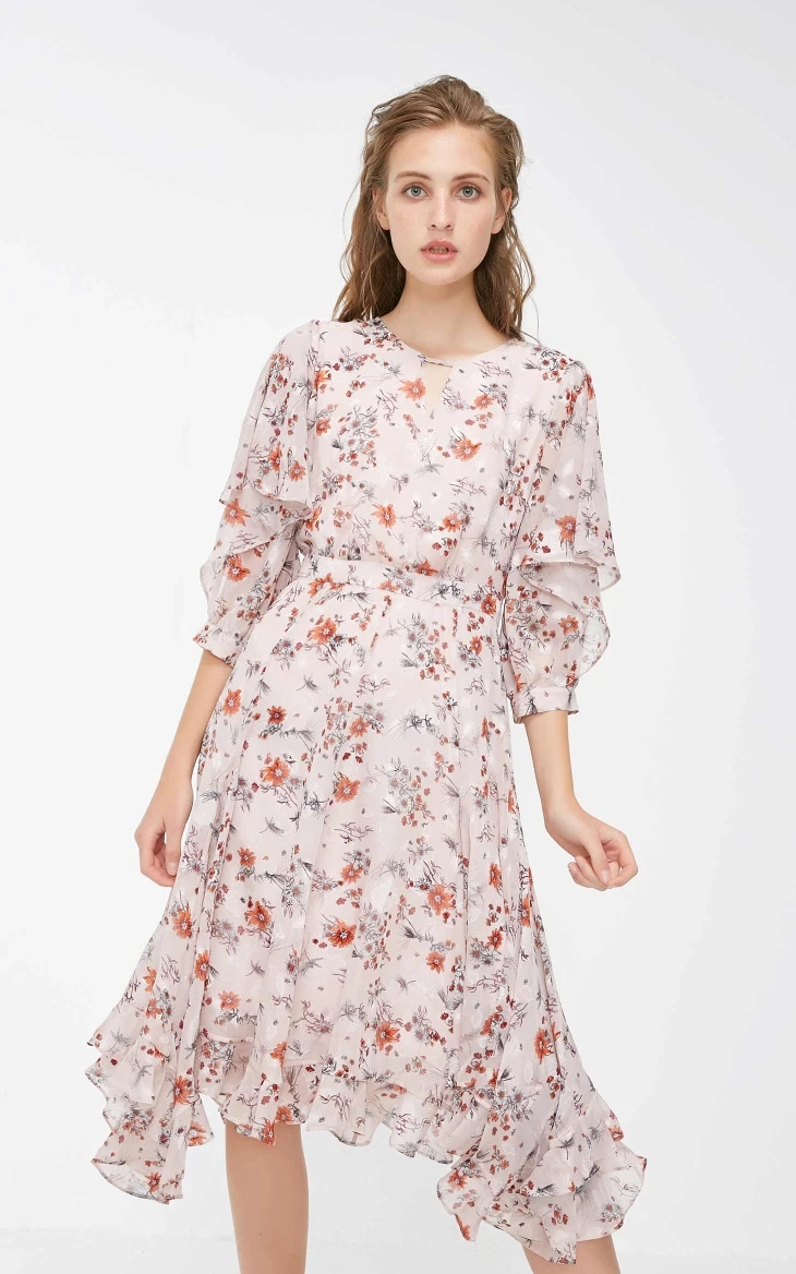 Vero Moda платье женское платье миди с вышивкой и оборками | 31847C502