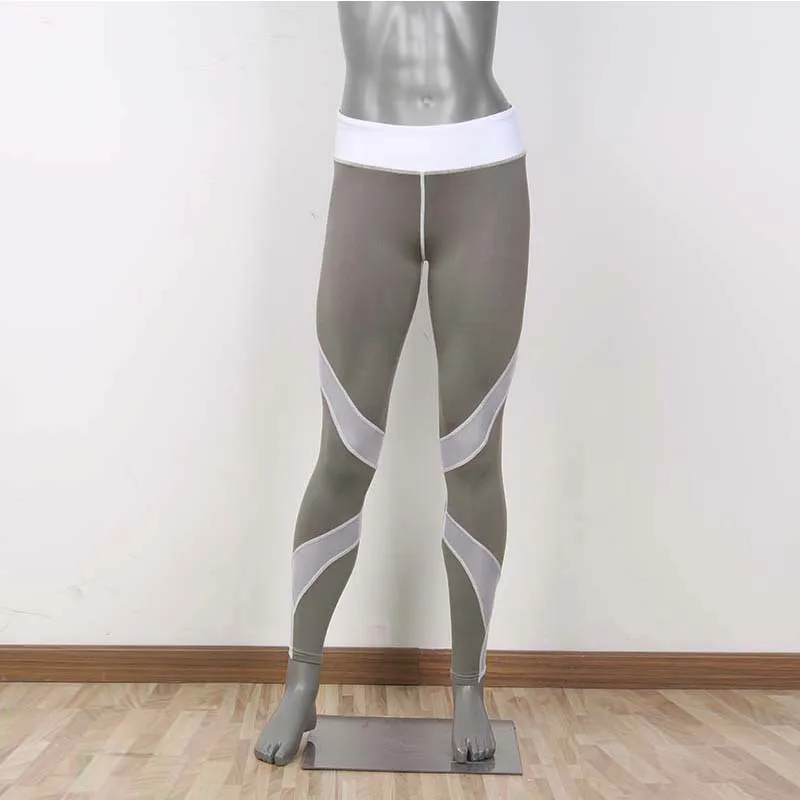 Высокая талия лоскутное Спортивные леггинсы Для женщин Фитнес штаны для йоги