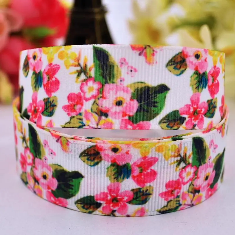 

22mm 25mm 38mm 75mm Flowers Cartoon Printed grosgrain ribbon party decoration sewing supplies 10 Yards X-00290