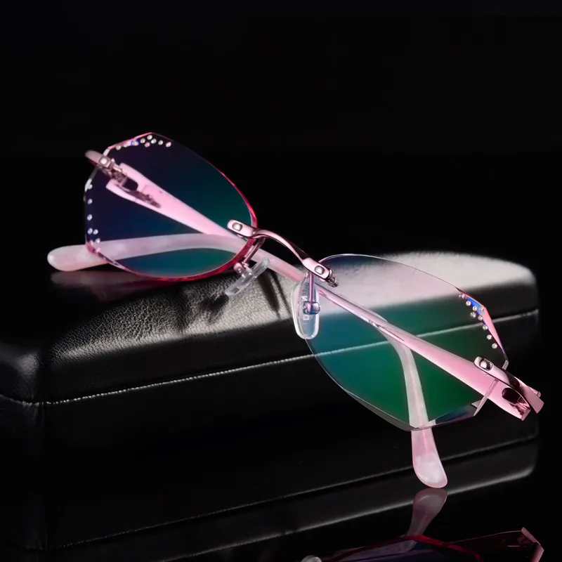 Очки без оправы очки с алмазной отделкой модные женские красивые темпераментные