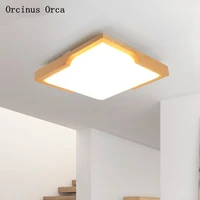 nordic modern simple log led ceiling lamp living room dining room bedroom japanese creative personality square ceiling lamp