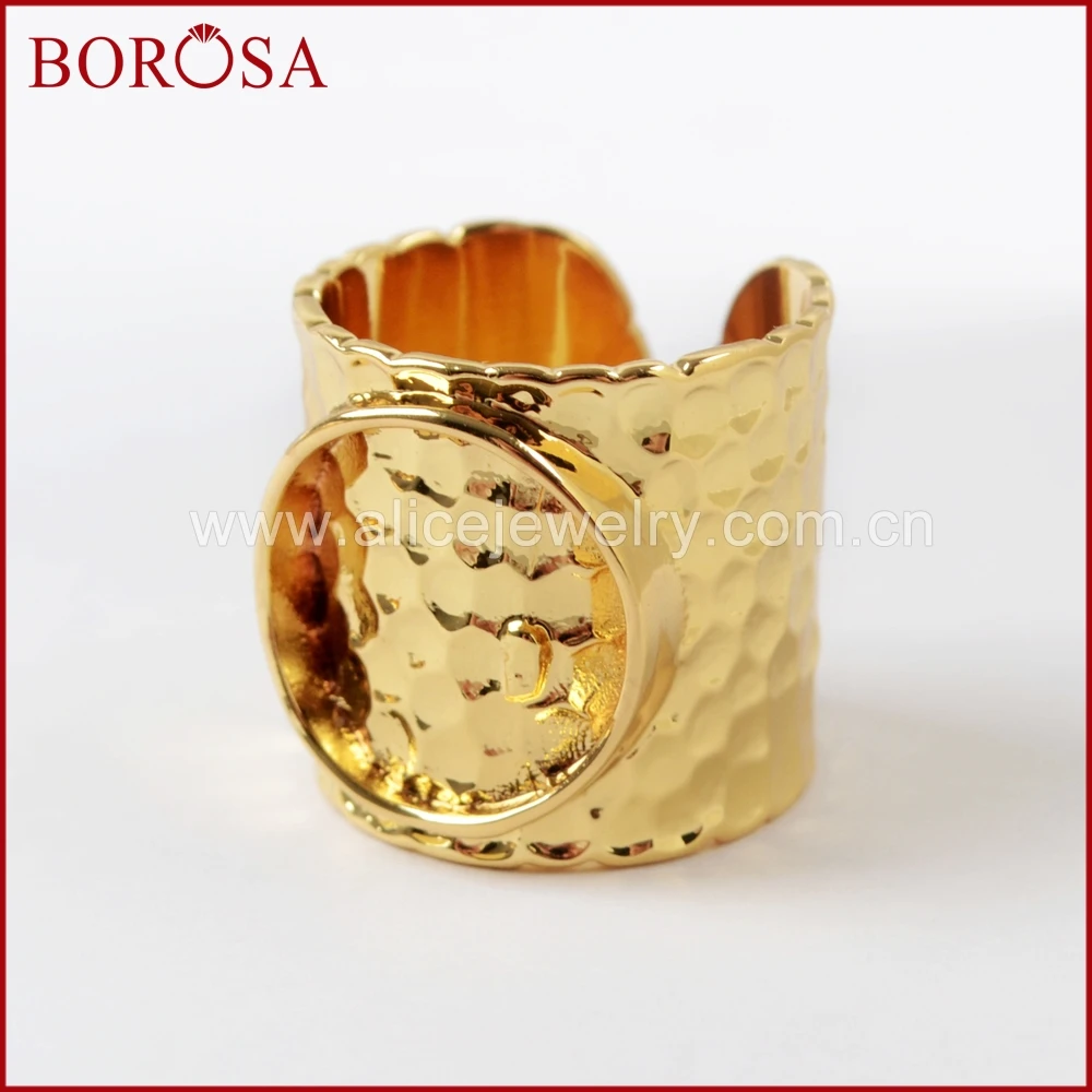 BOROSA 10/20 шт Новое поступление золотистого цвета латунные круглые пустые кольца