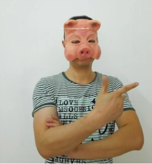 Свинья Маска Половина Уход за кожей лица маска Ужасы комедия Halloween Masquerade латекс