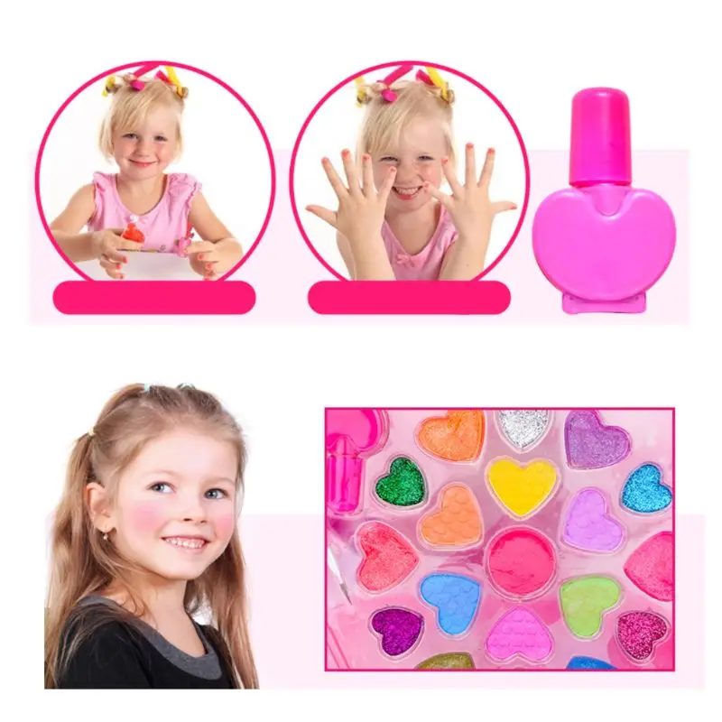 

1Set Children Pretend Makeup Game Toys Hair Dryer Lipstick Girl Play House Makeup Handbag Toy Simulation Drama Props Kids Gifts