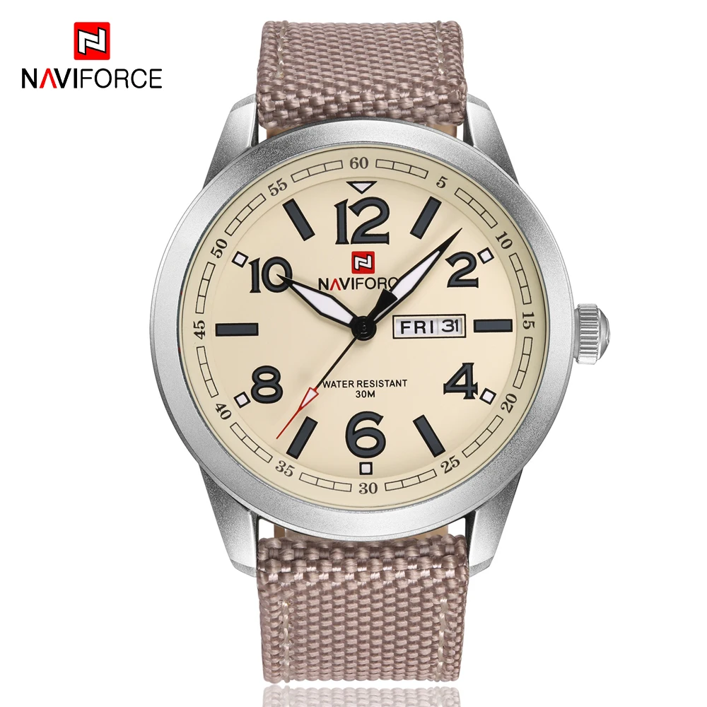 NAVIFORCE Лидирующий бренд кварцевые часы мужские модные спортивные нейлоновый