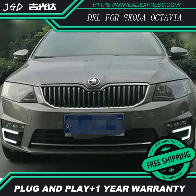 Горячая распродажа! 12 В 6000 К светодиодный DRL Дневной ходовой светильник чехол для Skoda Octavia RS A7 светодиодный противотуманный светильник s Стайлинг автомобиля