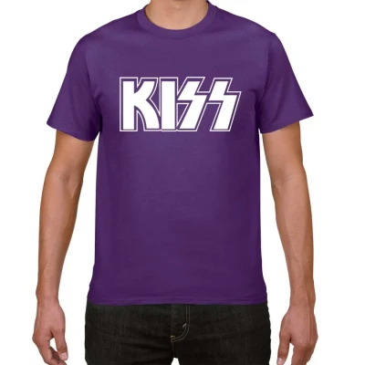 Новая футболка Kiss End of The Road Tour, Мужская футболка размера плюс, рок-группа, Мужская футболка, хлопок, Повседневная футболка, Мужская Уличная одежда, топы - Цвет: purple