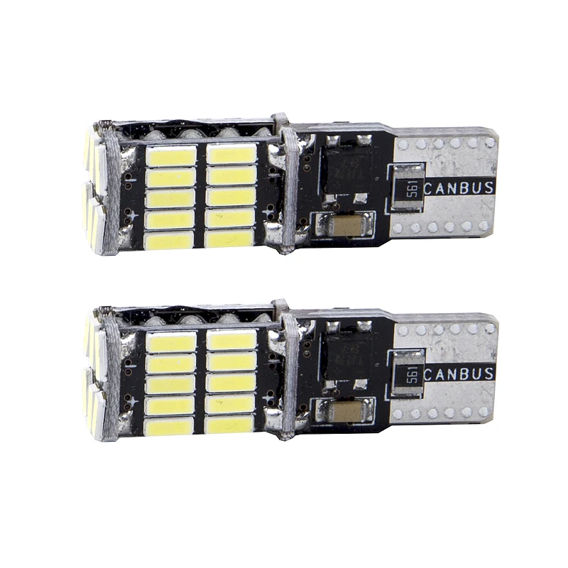 RXZ 10 шт. Canbus W5W T10 светодиодный 4014 26SMD 168 T10 светодиодный лампы для автомобиля Парковка сигнальный фонарь, Потолочные плафоны, дневные ходовые огни 12V Белый Янтарь