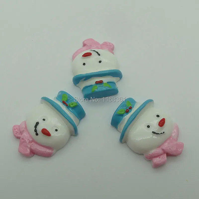 1pcs/lot resin flat back pink scarf snowman head 30mm Cabochons Scrapbooking Hair Bow Center DIY Christmas decration C101-5 | Дом и сад