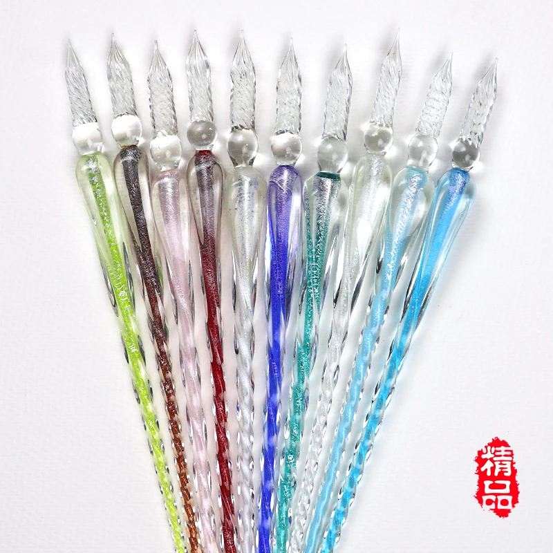 Перьевая ручка из хрустального стекла для подписи гелевые перьевые ручки