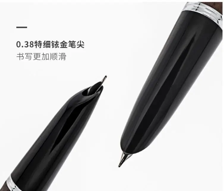 Перьевая ручка Jinhao 0 38 мм с капюшоном перьевая из дерева и металла подарочные