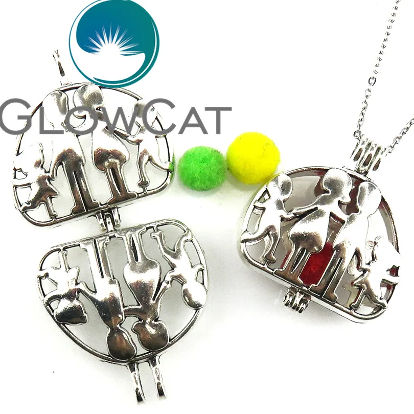 GLOWCAT V589 семья четырех мам папа сын дочь бусины клетка аромадиффузор эфирного