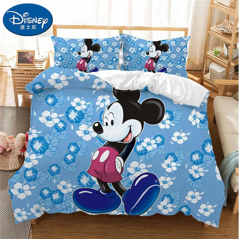 1 Disney Микки Маус детские комплекты постельного белья мультфильм девушки пододеяльник, простыни, наволочка Детский мягкий комплект постельного белья подарок - Цвет: 1