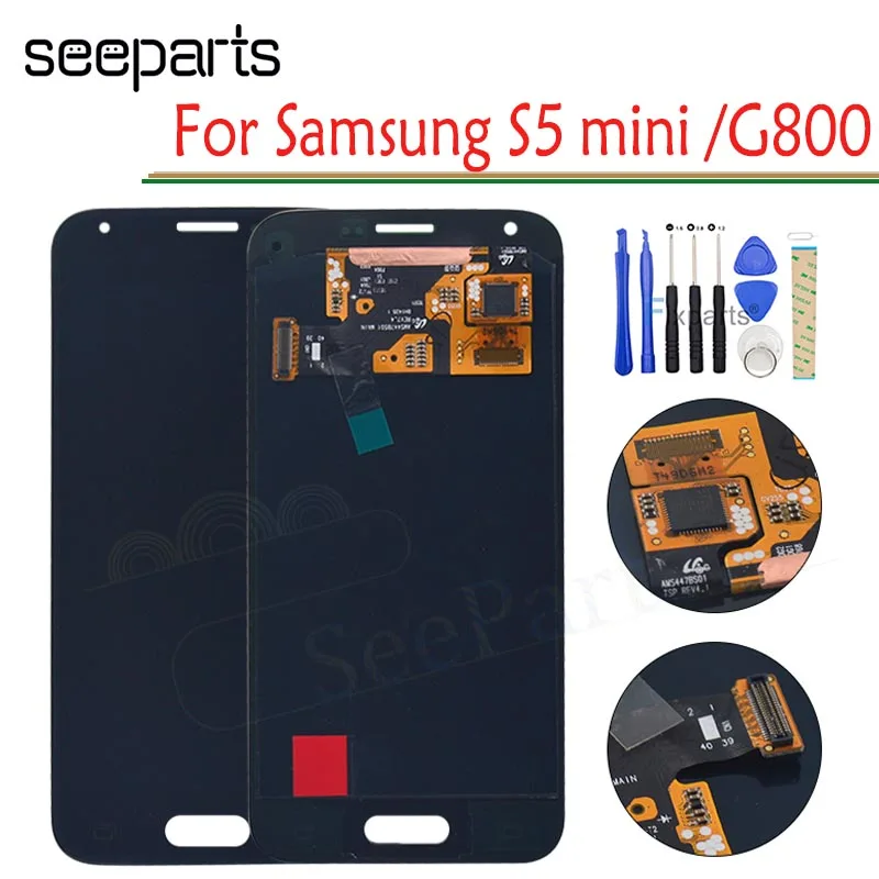 Сменный Super Amoled ЖК дисплей 100% тестирование для Samsung Galaxy S5 mini G800 G800F с дигитайзером