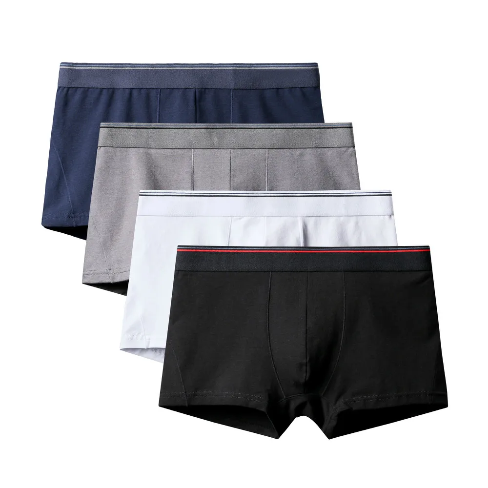 4Pcs A2425 Mix B44 4 шт./партия, горячее мужское хлопковое нижнее белье, мужские боксеры, привлекательное нижнее белье, мужские комфортные трусики из «дышащей» ткани, Cueca, боксеры, шорты, плюс жир 6XL - Цвет: 4Pcs A2425 Mix B44