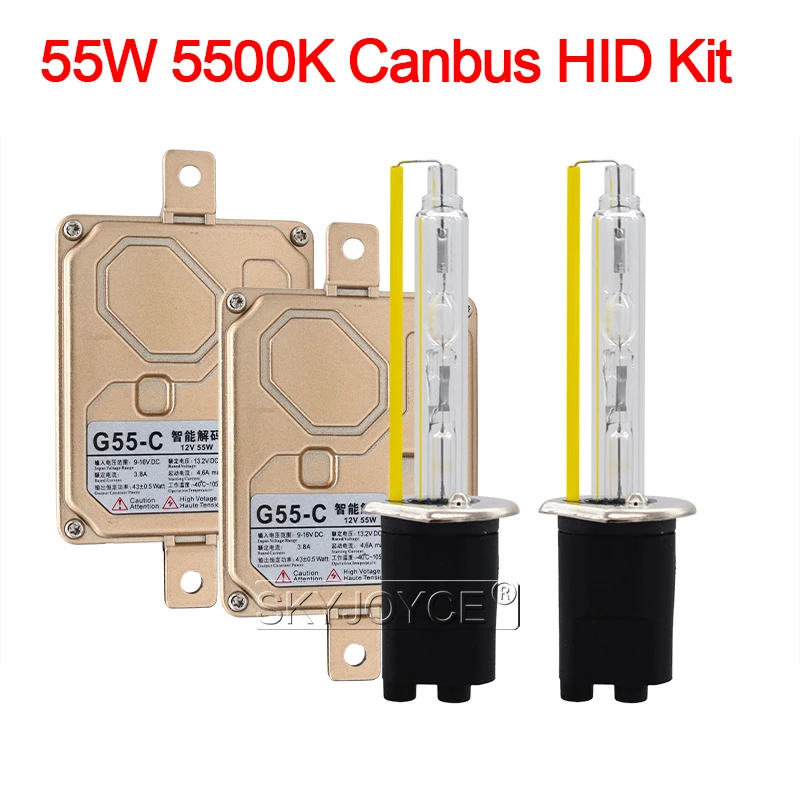 Ксеноновая лампа 55 Вт H1 H3 H7 H11 9005 9006 9012 D2H Canbus HID Kit автомобисветильник фара EMC без