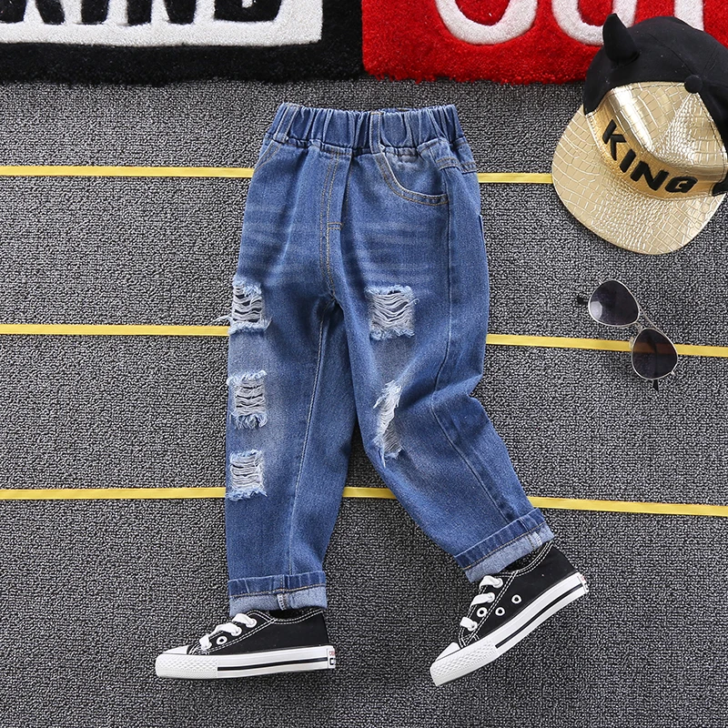2018 Boys Jeans Children Broken Hole Pants Trousers Spring Brand Baby Girls 2-6Y Kids Clothes Girl |