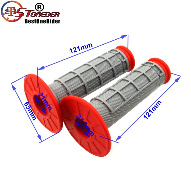 Серые красные ручки для CRF50 XR50 SSR YCF IMR Atomik Thumpstar RMZ450 DR DRZ Kawasaki KX125 KX250 KX250F KX450F KLR|Ручки