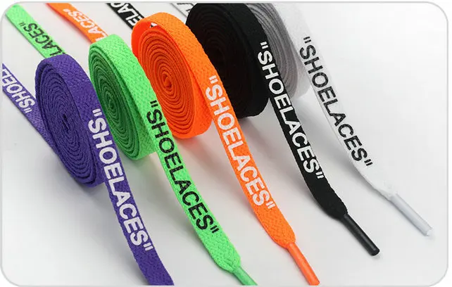Фото 2019 10 colors Original quality Printing "SHOELACES" OW Signed Shoelaces Bootlaces For Off Shoes flat Rope Laces Обувь 2019 10 colors Original quality Printing "SHOELACES" OW Signed Shoelaces Bootlaces For Off Shoes flat Rope Laces Обувь