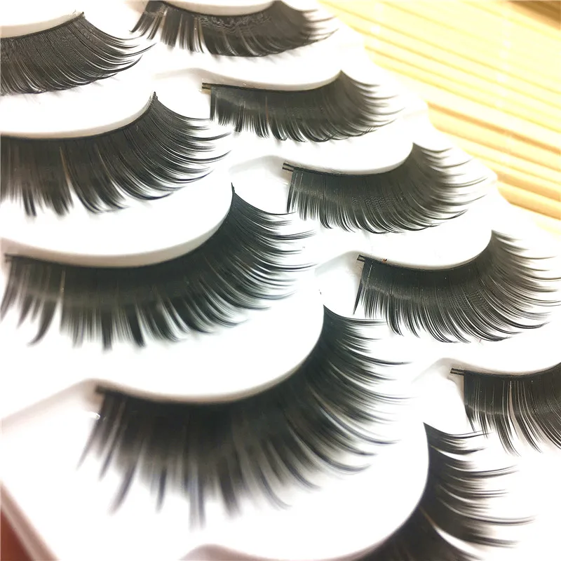 5 пар модные новые черные толстые накладные ресницы ручной работы Длинные