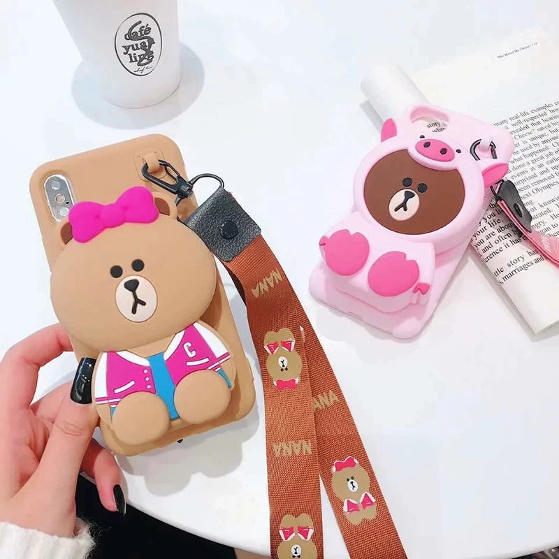 Чехол-кошелек для iPhone XR X XS MAX 8 7 6 6s Plus Capa 3D с милым мультяшным рисунком Capinha Back силиконовый чехол для iPhone7 Mujer Fundas