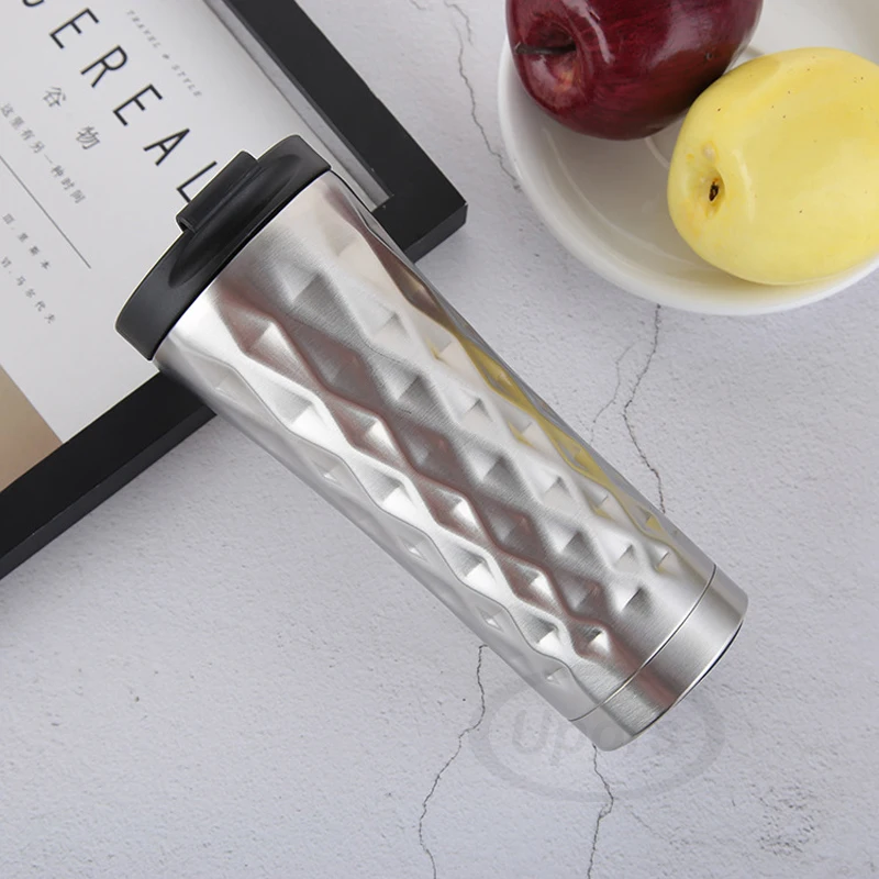 

500ML Coffee Mug Stainless Steel Coffee Cup New Creative Diamond Vacuum Flask Insulated Water Bottle Travel Mug Personality Gift