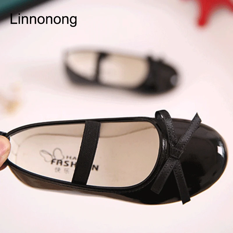 Hot Spring Autumn Kids Party Bow Shoes Girls Princess Single Flat Red Black Children PU Leather Toddler Size 21-36 | Детская одежда и