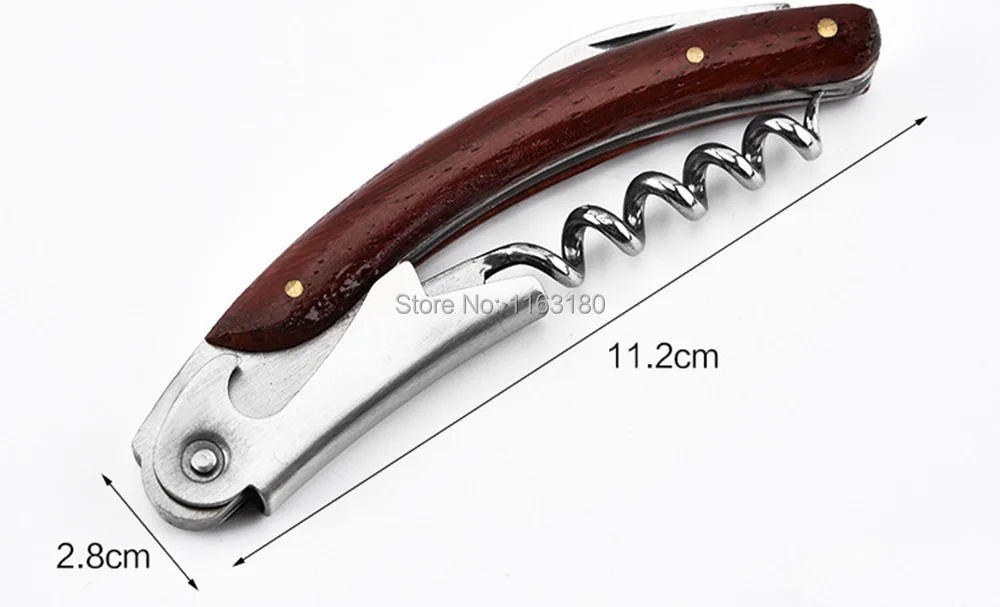 300 шт./лот деревянная ручка нержавеющая сталь профессиональный Штопор