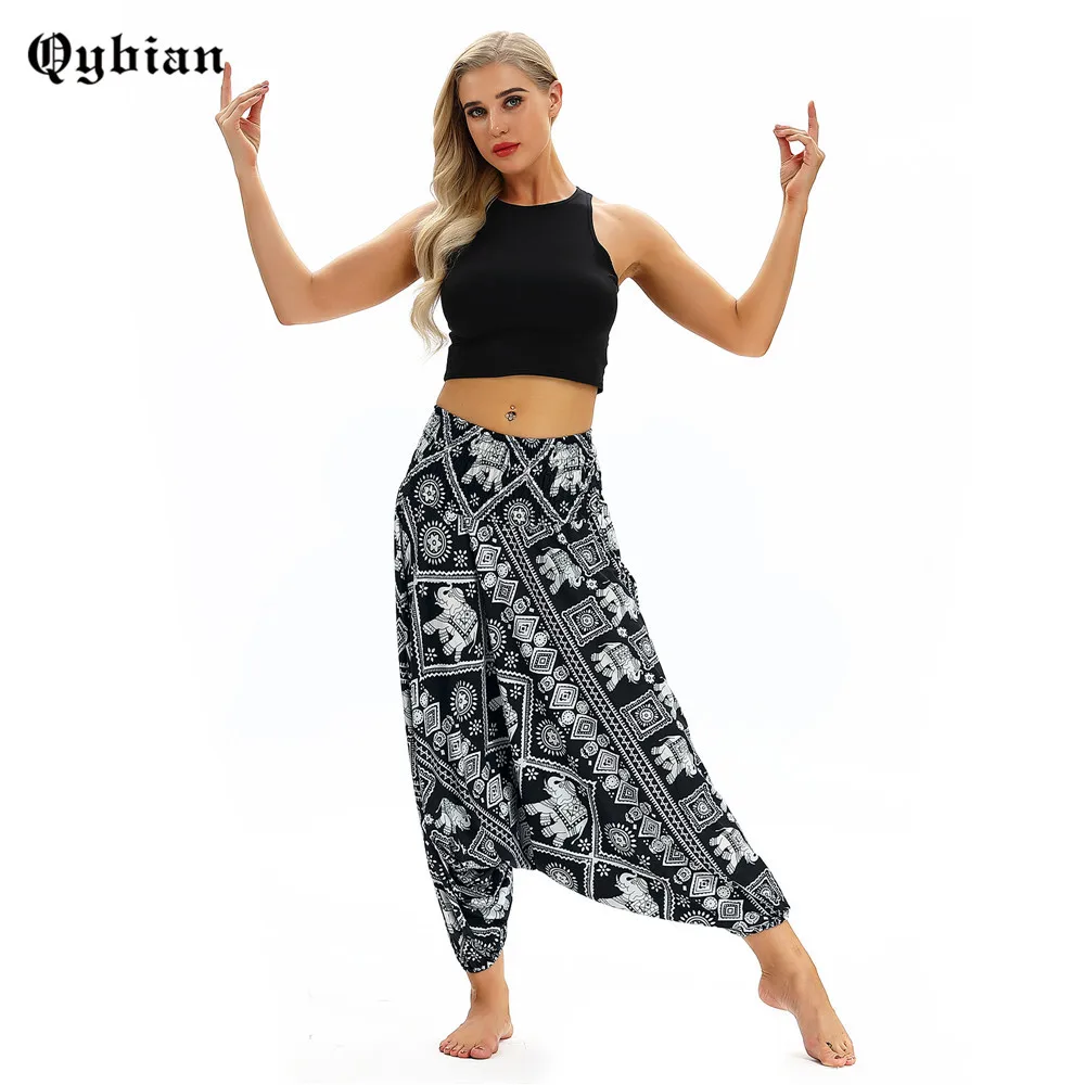 Женские свободные мешковатые шаровары qyшли с геометрическим рисунком слона и 3D