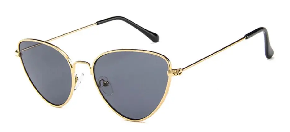 Retro Cat Eye Sunglasses Women Red Cateyes Sun glasses Fashion Metal Eyewear - Цвет линз: color 4