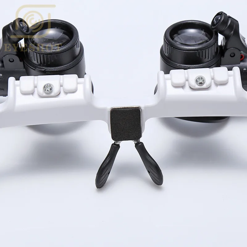 2 светодиодных лампы для чтения Держатель лупы восемь оптических линз Лупа