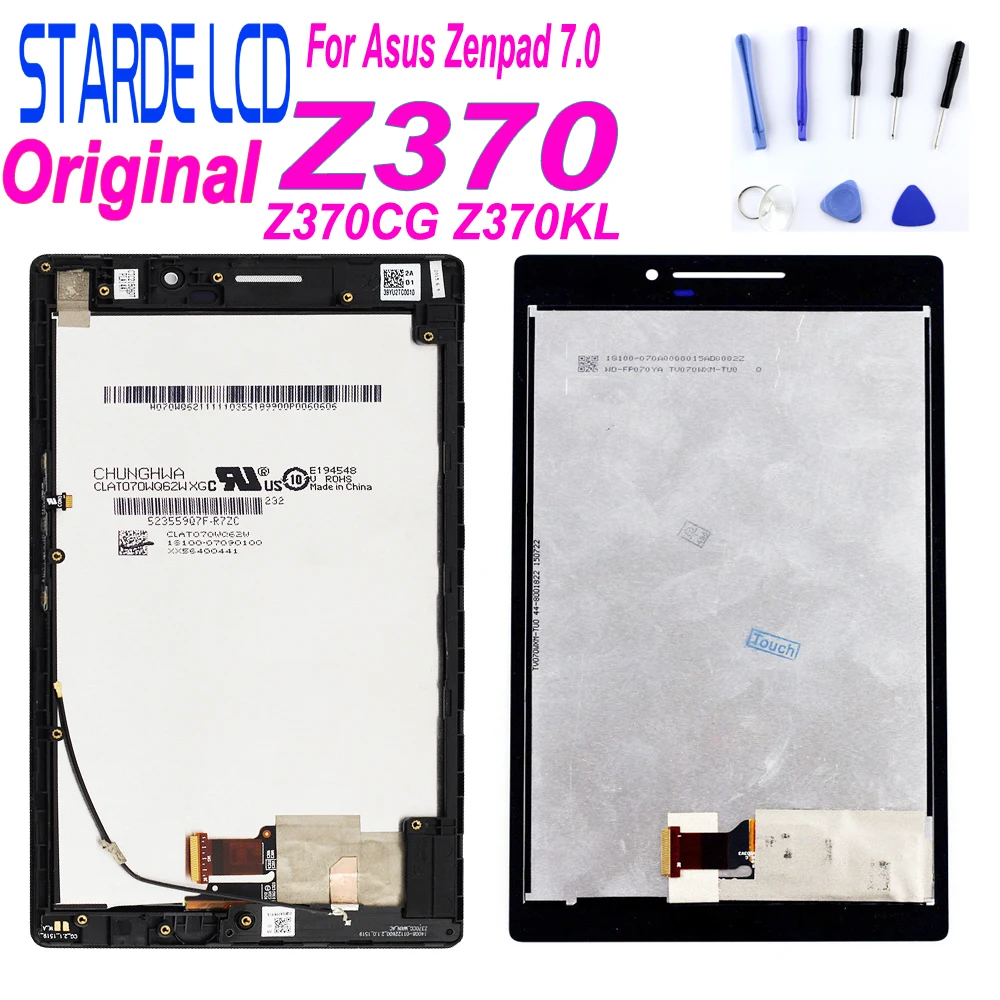 

STARDE 7''LCD for Asus ZenPad 7.0 Z370CG Z370 Z370KL LCD Display Touch Screen Digitizer Assembly with Frame Z370 LCD with Tools