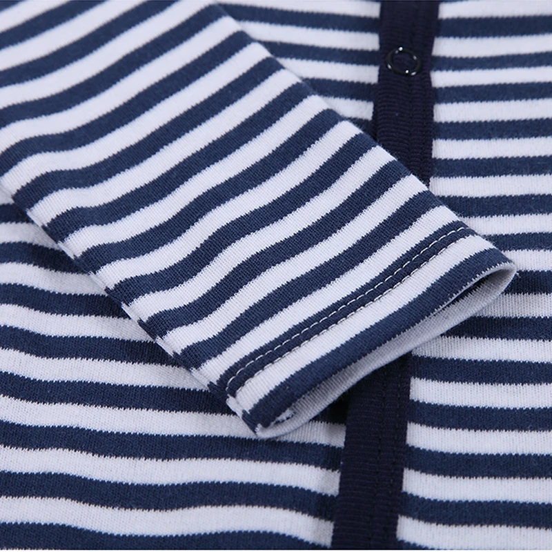 Одежда для малышей 100% хлопок мягкая черная полосатая одежда сна младенцев модные