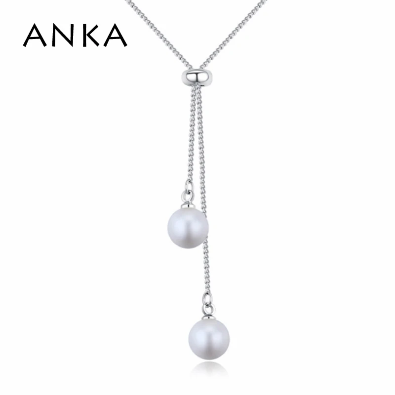 Анка новый длинный в форме ручки с двумя шарами бусин жемчужное ожерелье