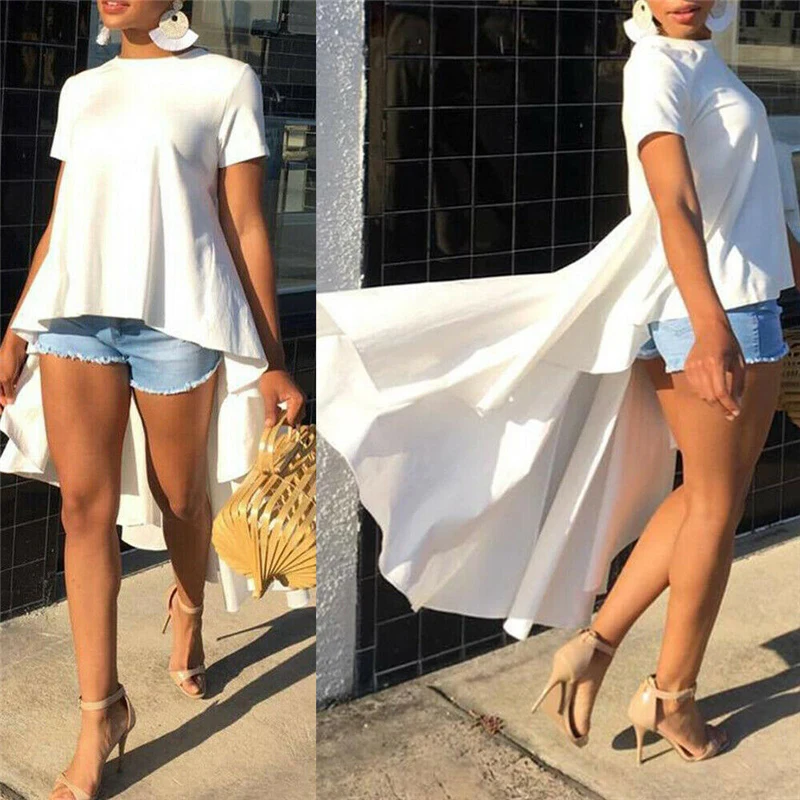 Женская офисная блузка Повседневная белая желтая или зеленая с круглым вырезом и